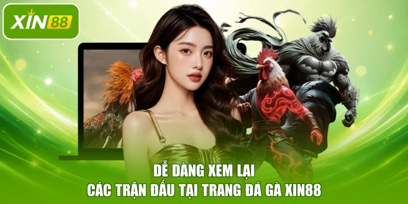 Dễ dàng xem lại các trận đấu tại trang đá gà XIN88